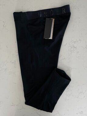 Under Armour Rush Compression Leggings Style #1344519 Black Blue Trim Sz L